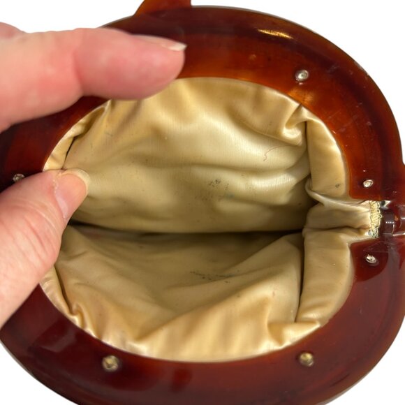 Vintage Petit Point Tapestry Style Purse Needlepoint Kiss Lock Clutch Handbag - Picture 3 of 9